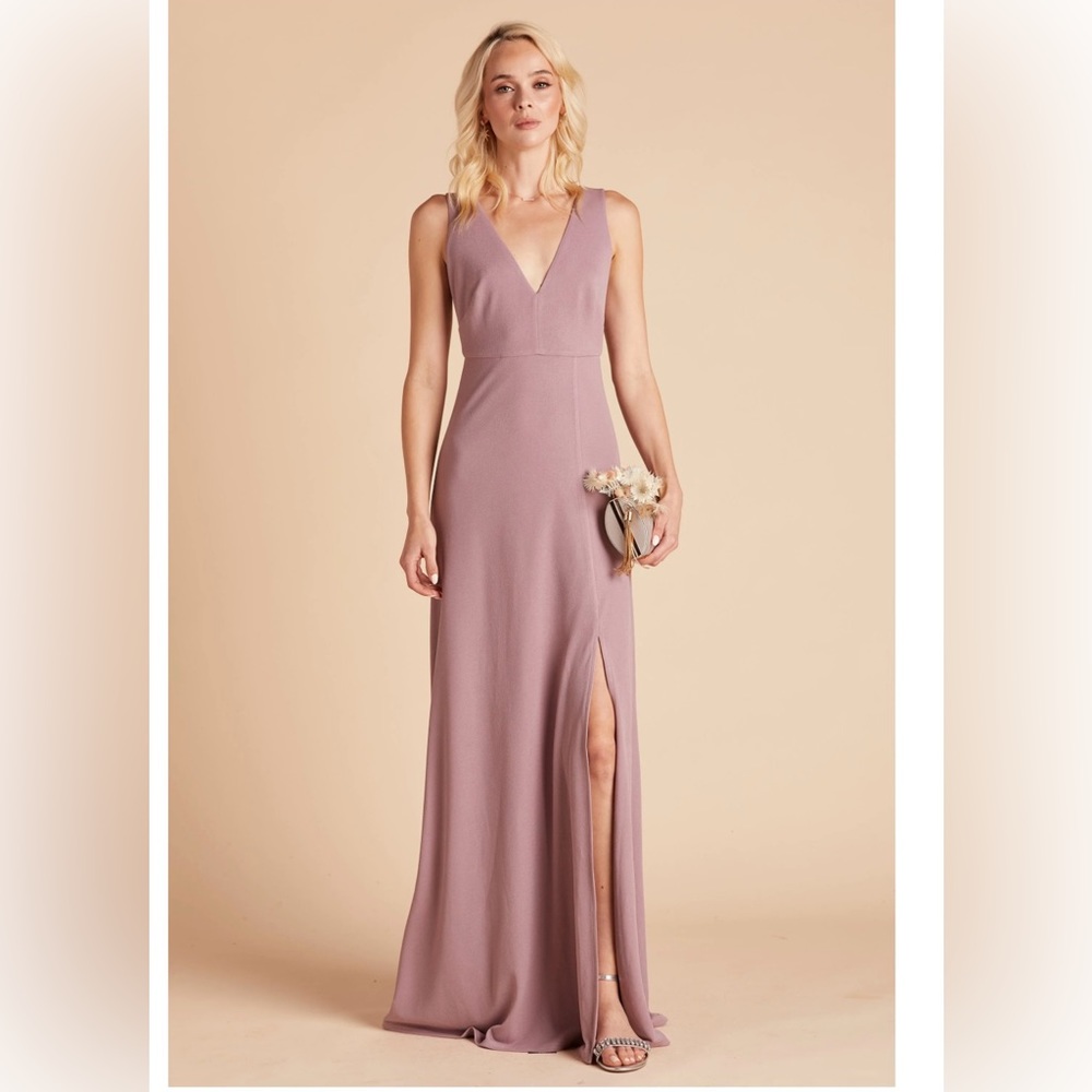 Birdy Grey Shamin Crepe Bridesmaid Dress. Color Mauve. Size Large NWOT!!
